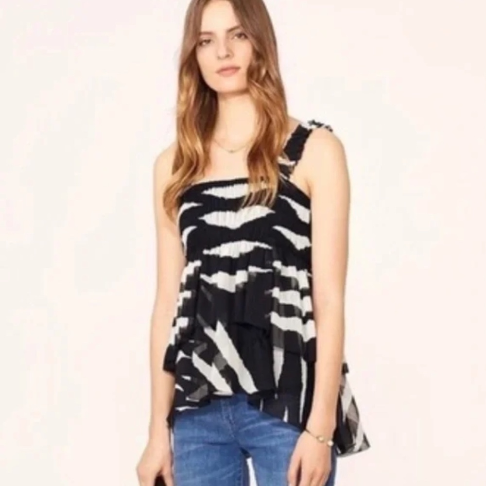 Tory Burch Lucea Top Zebra Animal Print 2